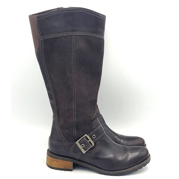 Timberland Bethel Brown Suede Leather Zip Up Tall Boots Size 6 - Picture 4 of 8